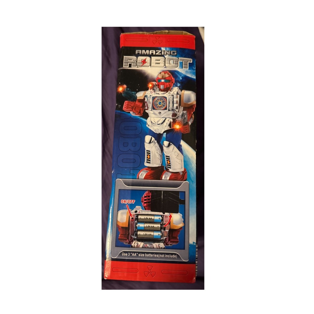Lollipop Toys Amazing Robot Super Robot Silver Red Walking Sound Flash NO.00921 - Picture 4 of 5